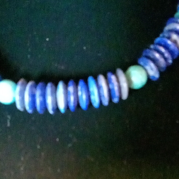 Azure Elegance Beaded Necklace Genuine Lapis AND TURQUISE - Picture 2 of 6